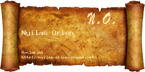 Nyilas Orion névjegykártya